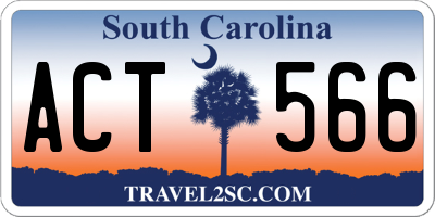 SC license plate ACT566