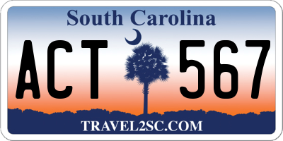 SC license plate ACT567