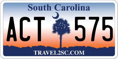 SC license plate ACT575