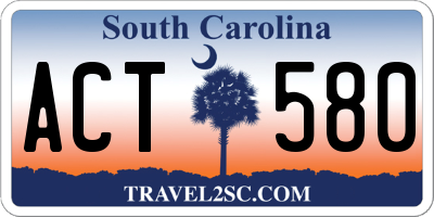 SC license plate ACT580