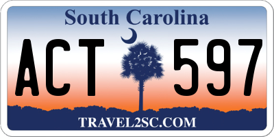 SC license plate ACT597