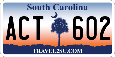 SC license plate ACT602