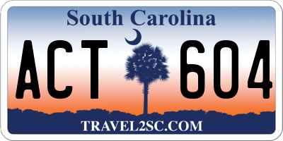SC license plate ACT604