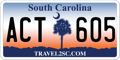 SC license plate ACT605