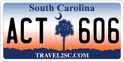 SC license plate ACT606