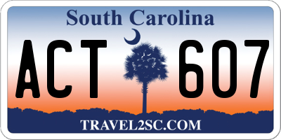 SC license plate ACT607