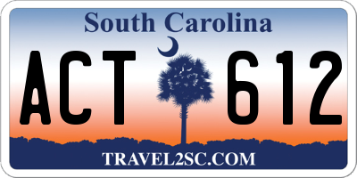 SC license plate ACT612