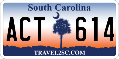 SC license plate ACT614
