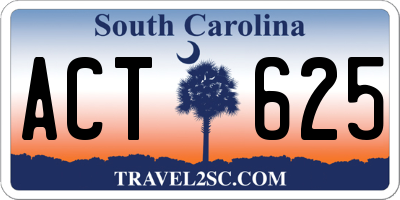SC license plate ACT625