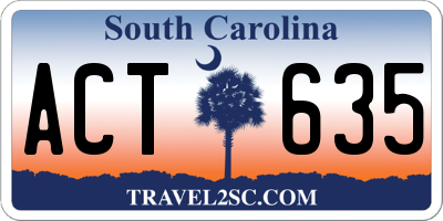 SC license plate ACT635
