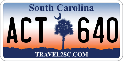 SC license plate ACT640