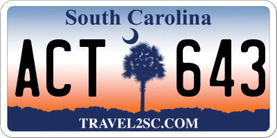 SC license plate ACT643