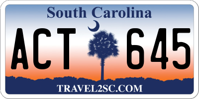 SC license plate ACT645