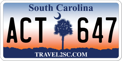 SC license plate ACT647