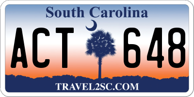SC license plate ACT648