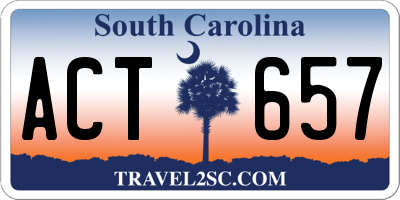 SC license plate ACT657