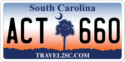 SC license plate ACT660