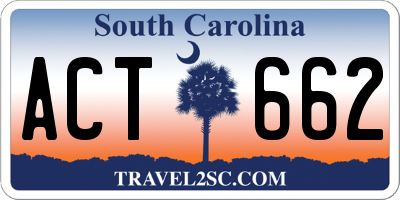 SC license plate ACT662