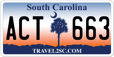 SC license plate ACT663