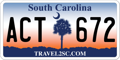 SC license plate ACT672