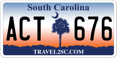 SC license plate ACT676