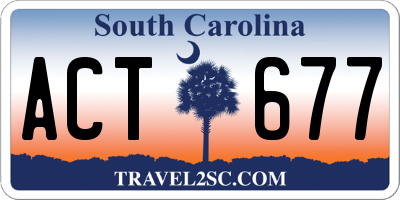 SC license plate ACT677