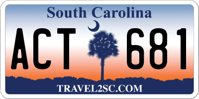 SC license plate ACT681