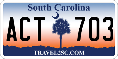 SC license plate ACT703