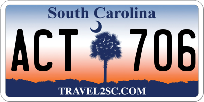 SC license plate ACT706