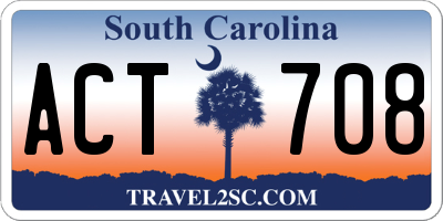 SC license plate ACT708