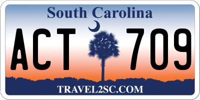 SC license plate ACT709