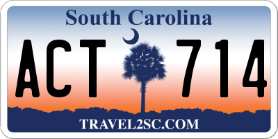 SC license plate ACT714