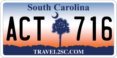 SC license plate ACT716
