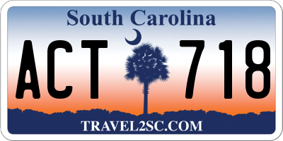 SC license plate ACT718