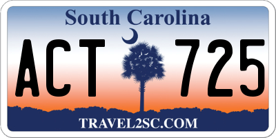 SC license plate ACT725