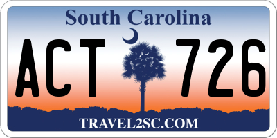 SC license plate ACT726