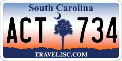 SC license plate ACT734