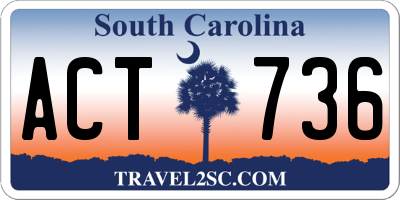 SC license plate ACT736