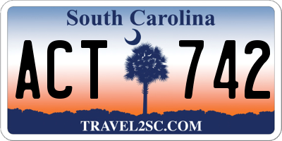 SC license plate ACT742