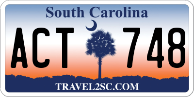SC license plate ACT748