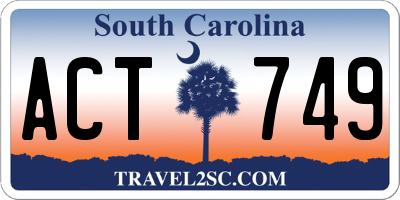 SC license plate ACT749