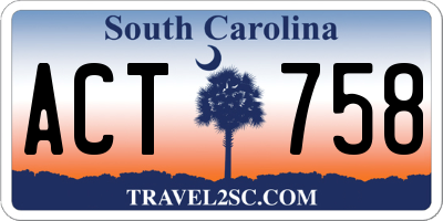 SC license plate ACT758