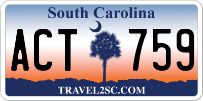 SC license plate ACT759