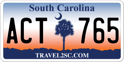 SC license plate ACT765