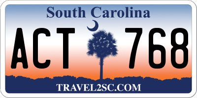 SC license plate ACT768