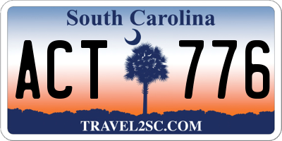 SC license plate ACT776