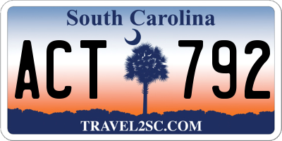 SC license plate ACT792