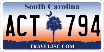 SC license plate ACT794