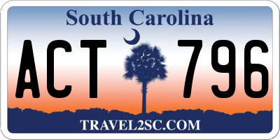 SC license plate ACT796