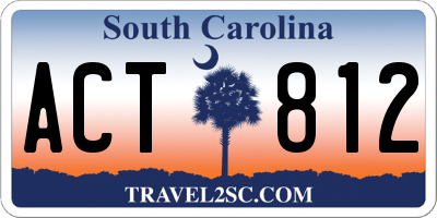 SC license plate ACT812